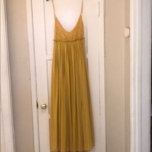 Canary Yellow Backless Maxi Dress